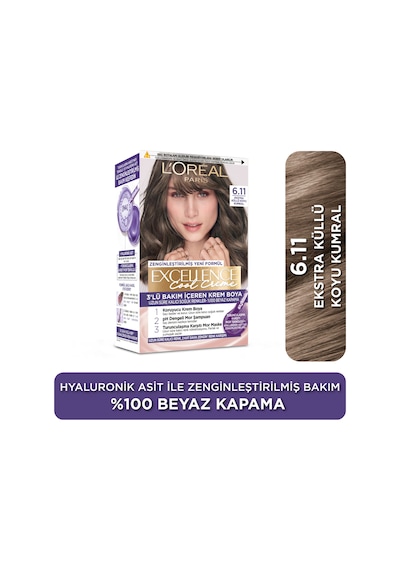 L Oréal Paris Excellence Cool Creme 6.11 Ekstra Küllü Koyu Kumral Saç Boyası
