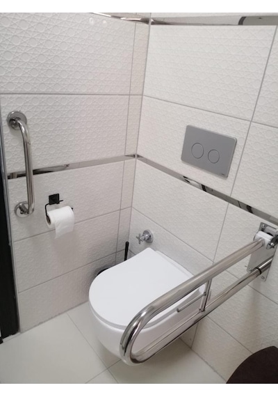 Engelli-yaşlı Tuvalet Kağıtlıklı Tutunma Barı+40 Cm Tutamak Krom