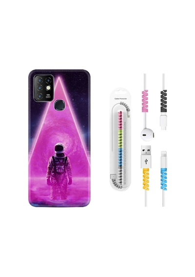 Infinix Hot 8 Kılıf Kablo Koruyuculu Astro Purple2 1907