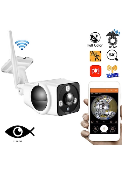 3mp Full Hd Wifi Iç & Dış Mekan Balık Gözü Güvenlik Kamerası