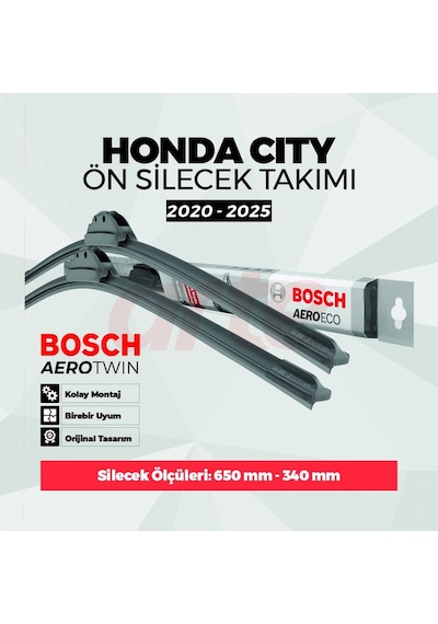 Honda City Ön 2020-2025 Silecek Takımı Aeroeco Serisi 2'li Set