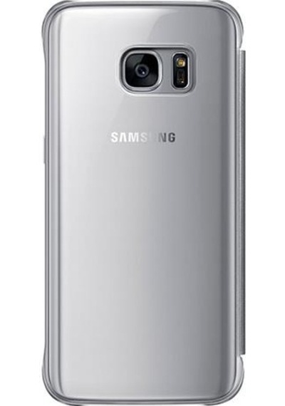Galaxy S7 İle Uyumlu Clear View Cover Kılıf Gümüş Ef-zg930csegww Siyah