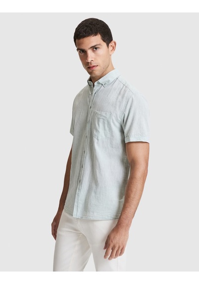 Pierre Cardin Erkek Su Yeşili Gömlek Kısa Kollu 50320933-vr048 Yeşil