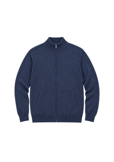 Battalmoda Erkek Büyük Beden Melanj Lacivert Basic Cepli Triko Hırka 3xl-4xl-5xl-6xl