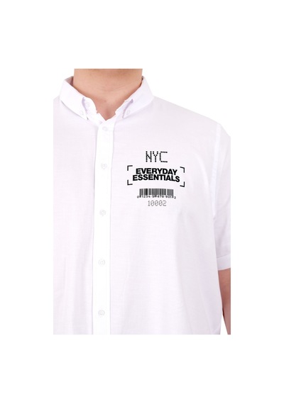 Mode Xl Büyük Beden Erkek Gabardin Gömlek Everyday Essentials U25602 Beyaz Beyaz