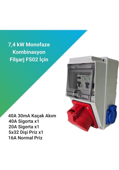 Filşarj 7.4 Kw Monofaze Kombinasyon Kutusu