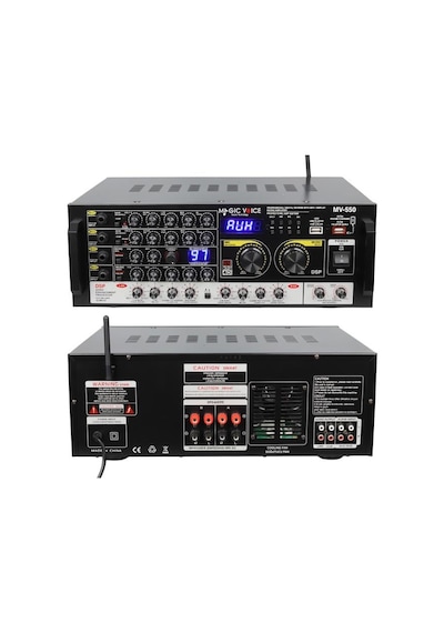 Magicvoice Mv-550 2x100w Usb/sd/bluetooth 4 Mikrofon Girişli Stereo Mixer Amfi