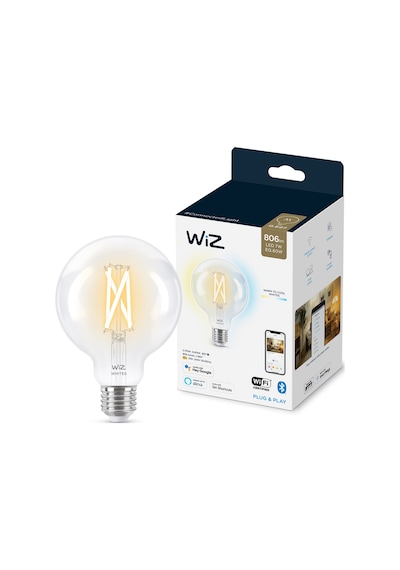 Wiz 60W Sarı-Beyaz Ambiyans E27 Şeffaf Cam Akıllı Filament Ampul (G95)