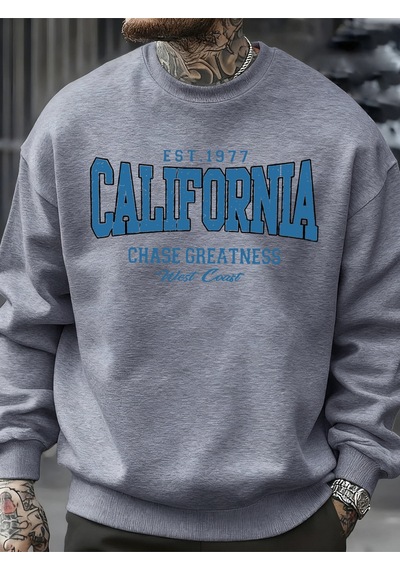 Startmore Startmorecalifornia Chasing Greatness Desen Erkekler Kazak Hip Hop Sokak Spor Giyim Moda Polar Kazak Y Gri