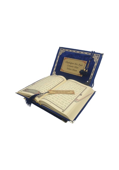Hediye Kutulu Kuranı Kerim- Tespih-Ayraç-Lacivert