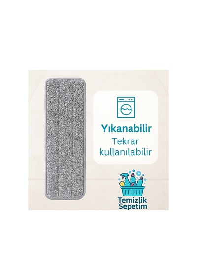 Spreyli Mop Seti +4 Yedek Mop, Portatif Cırt Cırtlı Mikrofiber Bezli
