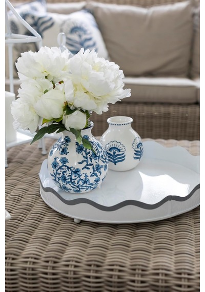 Cflwr Blok Baskı Çiçek Vazosu, 7" X 6"