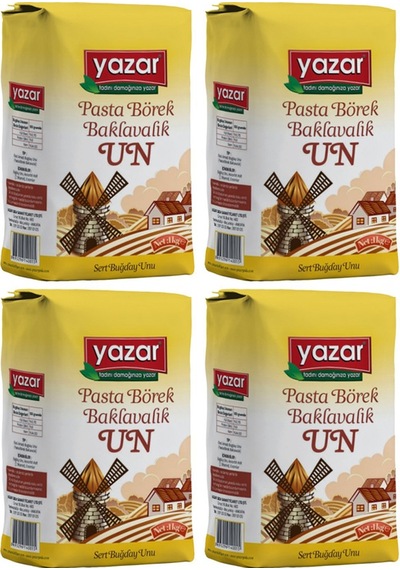 Yazar Pasta Börek Baklavalık Çok Amaçlı Un 4 x 1 KG