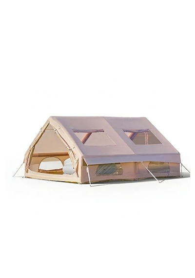 12 Kişilik 4 Mevsim Şişme Kamp Çadırı Su Geçirmez 210d Oxford Kumaş 12 M2 400x300x200 Cm Bej