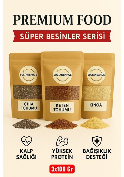 Sultanbahçe Fit Yaşam Paketi - Chia Tohumu Keten Tohumu Kinoa Çiya Tohumu Çihatohumu