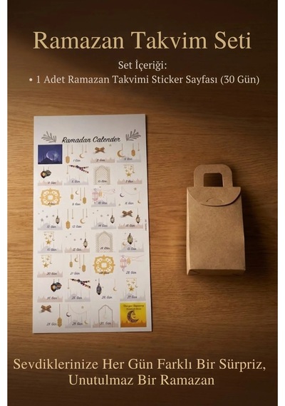 Roco Paper Ramazan Temalı Advent Takvim Sticker Seti - Dekoratif 30 Günlük Calender Etkinlik Çıkartma Seti Çok Renkli