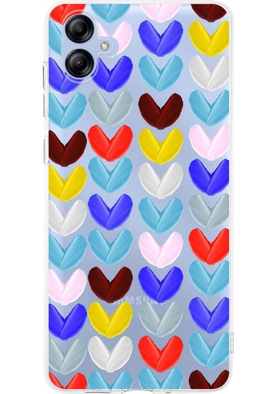 Samsung Galaxy A04e İle Uyumlu 1mm Slim Fit Water Color 1 Baskılı Şeffaf Kılıf Şeffaf