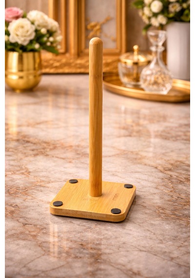 Bambu Kağıt Havluluk Düzenleyici Banyo Peçetelik Açık Sarı
