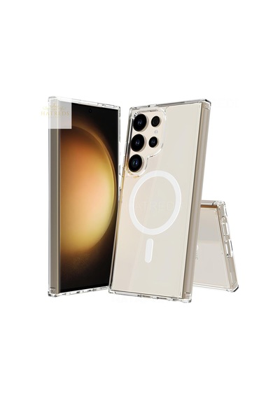 Galaxy S25 Ultra İçin Uyumlu Magsafe Şarj Destekli Şeffaf Pc Kılıf