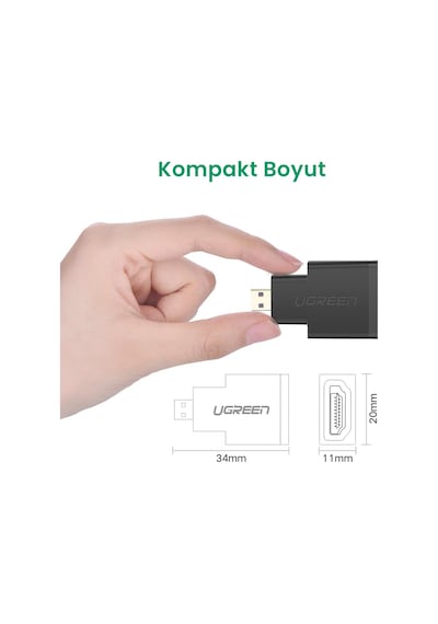 Ugreen Micro Hdmı To Hdmı Dönüştürücü Adaptör, 20106