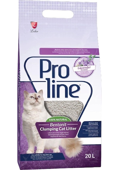 Proline Süper Topaklanan İnce Taneli Lavanta Kokulu Bentonit Kedi Kumu 20 L