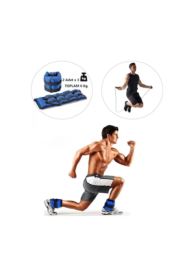 Spor Byfit 3 Kg x 2 Adet Mavi El veya Ayak Bileği Ağırlığı Mavi