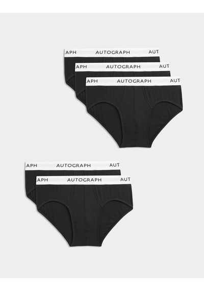 Marks & Spencer 5'li Supima Cotton Brief Külot Seti T14006221a Siyah Mix