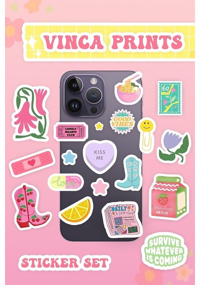 Laptop Sticker Seti 19 Adet Sticker Macbook Notebook Tablet Telefon Ajanda Defter Sticker Seti