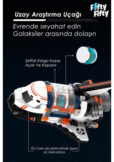 Jaki Uzay Araştırma Uçağı 8507 +302 Parça Oyuncak Yapım Seti Blok
