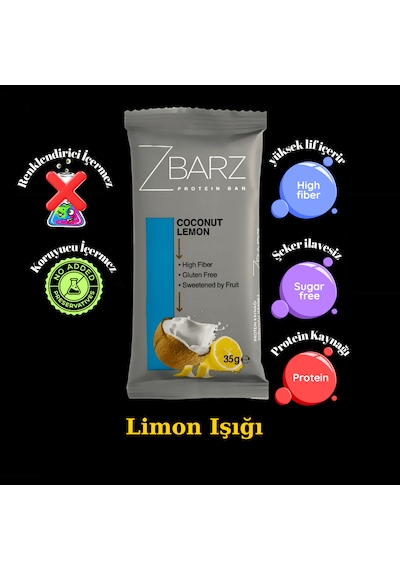 Zbarz Limonlu Hindistan Cevizli Protein Bar 12 x 35 G