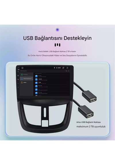 Otolas 2009-2013 Peugeot 207 Için 8+128gb, 10 Inç Carplay Destekli, Kameralı Multimedya Navigasyon Ekranı 10"