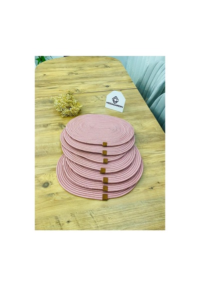 Jüt Hasır Amerikan Servis Oval Supla 6 Lı Pembe Pembe