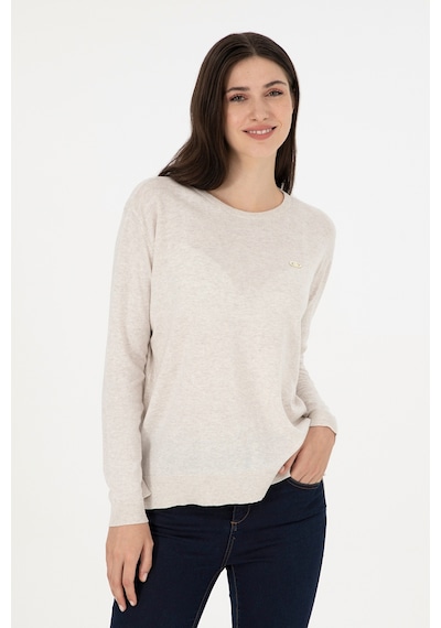 U.S. Polo Assn. Kadın Taş Melanj Basic Bisiklet Yaka Kazak 50288951-VR225