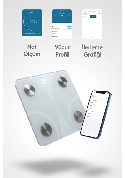 Glorifar Fitscale Bluetooth Beyaz Vücut Analiz Tartısı Diğer