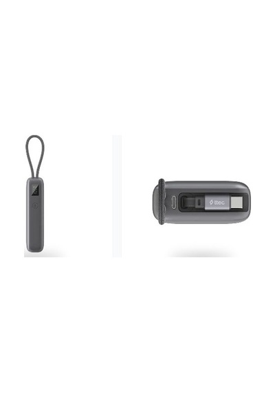 Ttec-recharger Pro Lcd 10.000mah Pd 20w Usb-c Makaralı Kablolu Taşınabilir Hızlı Şarj Aleti / Powerbank Uzay Gri