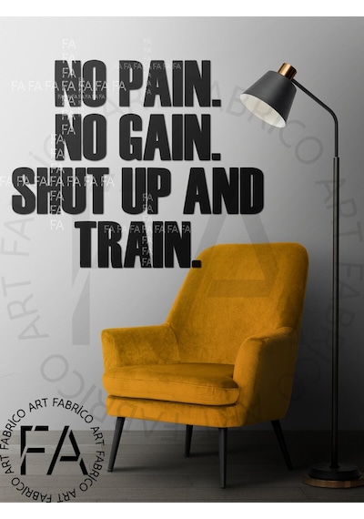 No Pain No Gain Motivasyon Duvar Özel Yeni Stickerı