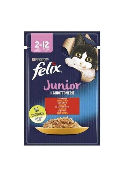 Junior Sığır Etli Yavru Yaş Kedi Maması, 85 Gr