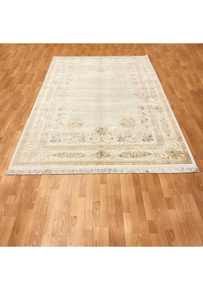 Floral Desenli 200 X 300 İpek Halı Bej