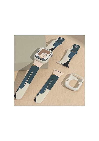 Apple Watch Uyumlu 2/3/4/5/6/7/8/se 38mm 40mm 41mm Renkli Desenli Yumuşak Esnek Jel Silikon Kordon