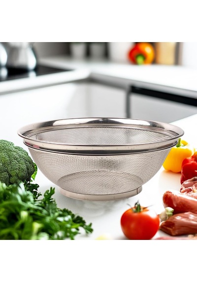 Kulpsuz Süzgeç 28cm Paslanmaz Çelik Pirinç Süzgeci Paslamaz Çelik Mutfak Süzgeci Paslanmaz Çelik Salata 28cm Sü Diğer