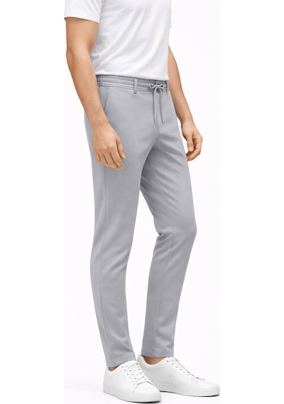 Yazı Erkek Slim Fit Dar Kesim Beli Bağlamalı Yan Cepli Casual Jogger Pantolon gri