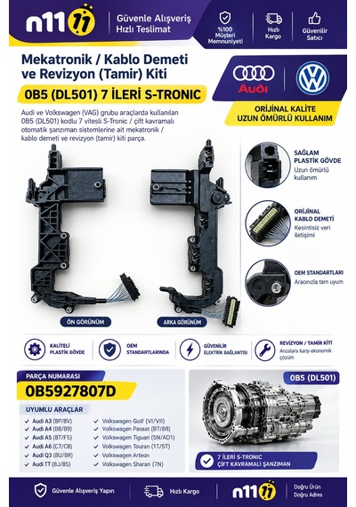 Audi Volswagen Mekatronik Kablo Soketi Tamir Takımı 0b5927807d 0