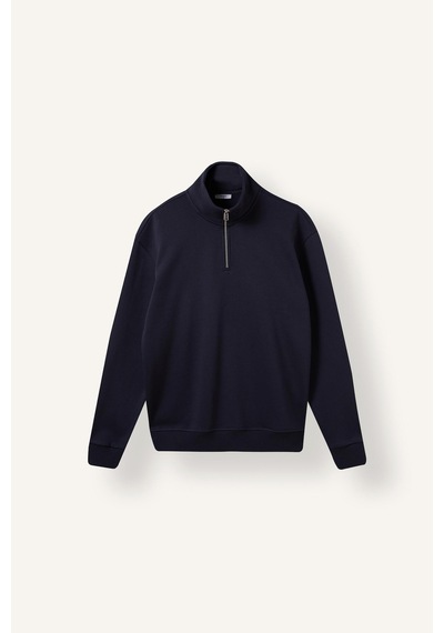 Defacto Regular Fit Dik Yaka Yarım Fermuarlı Basic Sweatshirt X7405az26aunv146 Lacivert-nv146