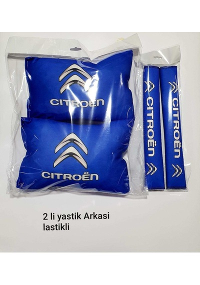Cıtroen Oto Boyun Yastık Minder - Araç - 2 Adet Yastık Kemer (546902331)
