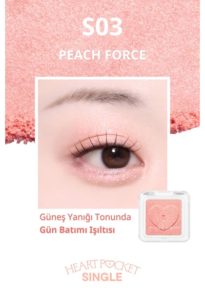 Perıpera Heart Pocket Single S03 Peach Force