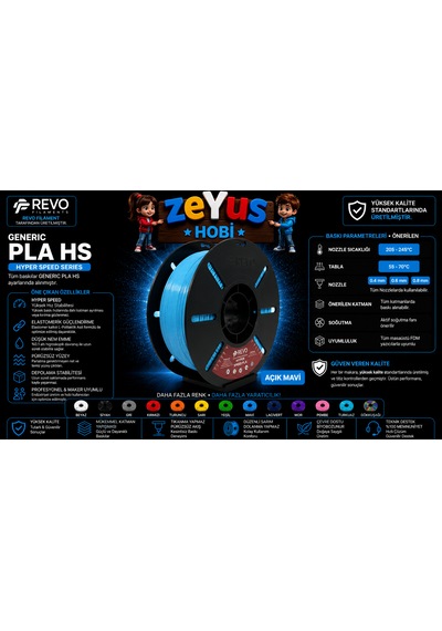 Generic Pla Hs Hyper Speed Filament Açık Mavi 1.75 Mm 1000 Gr