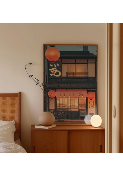 Japon Sokak Posteri Ramen Dükkanı Duvar Sanatı Gece Feneri Sahnesi Baskısı Tokyo Tarzı Dekorasyon Vintage Şehir Sanat Eseri