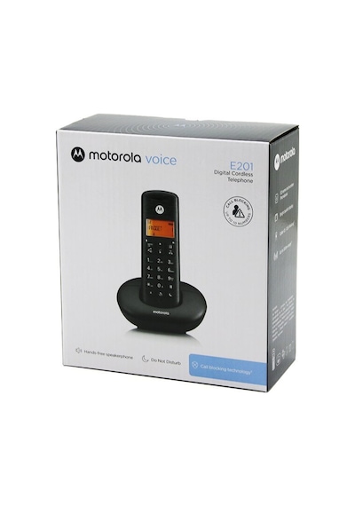 Motorola E-201 Siyah Dijital Kablosuz Telsiz Telefon