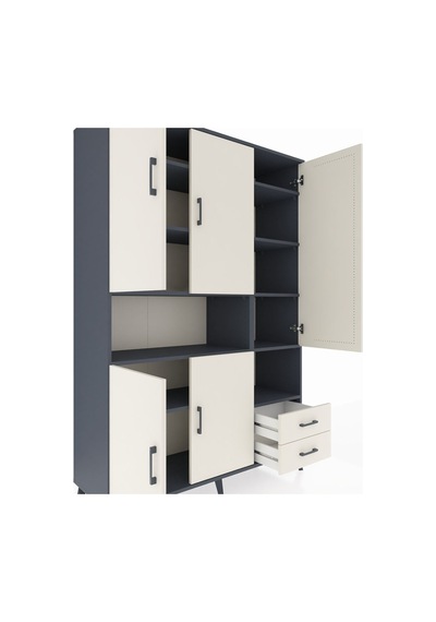 Hyperion Dolap 10 Raflı 2 Çekmeceli 5 Kapaklı 132x44x195 Antrasit-aytaşı/aytaşı Aytası/aytası Hyperion Dolap 10 Raflı 2 Çekmeceli 5 Kapaklı 132x44x195 Antrasit-aytaşı/aytaşı Aytası/aytası