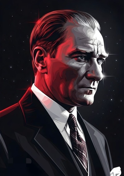 Özelçizim Atatürk V1 Kanvas Tablo Ev Dekarasyon Hediyelik Duvar Süsü Ölçü Seçmeyi Unutmayınız :